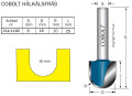 Hålkälsfräs, 16x25mm, Till Överhandsfräs